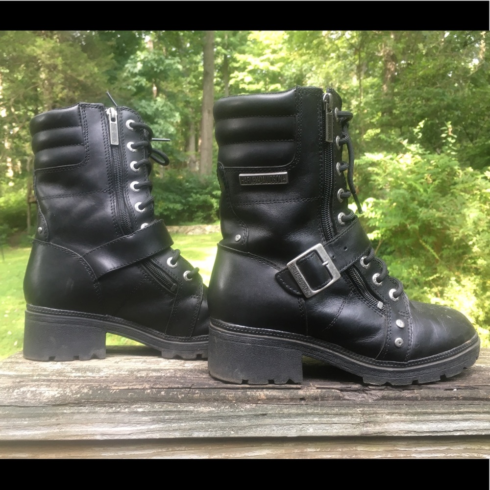 Harley Davidson black combat boots